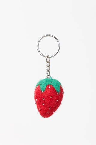 Red Strawberry Bag Charm
