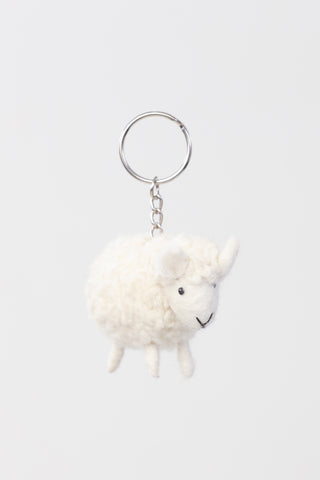 Fluffy White Sheep Bag Charm