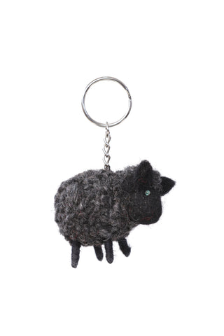 Fluffy Black Sheep Bag Charm