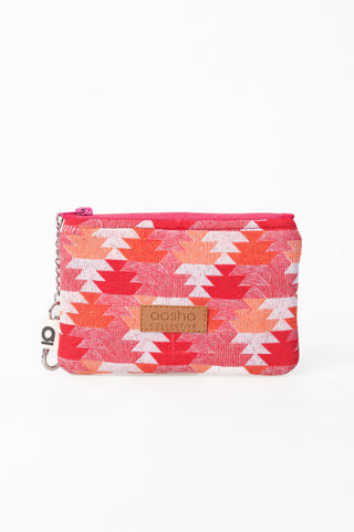 Cardholder - Red and Orange Houndstooth