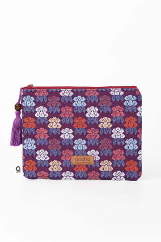 Medium Pouch - Purple Rhododendron