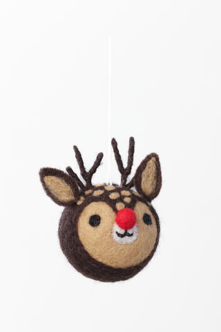Felt Ornament - Rudolph - Dark Brown