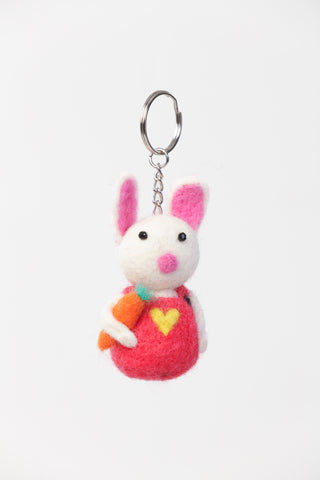 Hot Pink Bunny Bag Charm