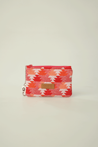 Cardholder - Red and Orange Houndstooth