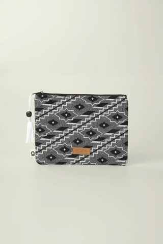 Medium Pouch - Black and White Geometric