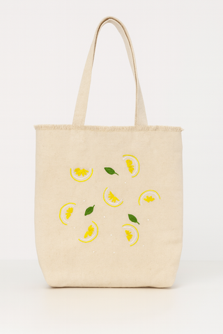Lemon Burst Everyday Tote in Natural