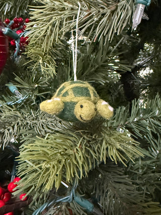 Turtle Felted Ornament
