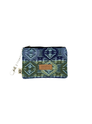 Green and Blue Geometric Dhaka Cardholder