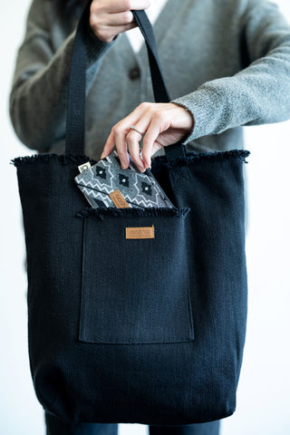 Lovely in Lavender Everyday Tote in Black