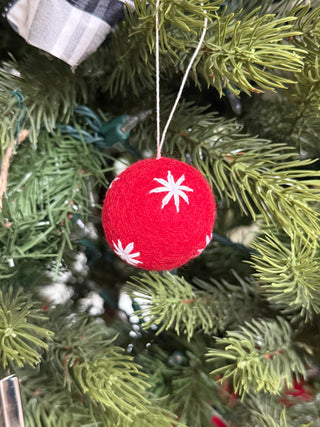 White Star Felted Ornament