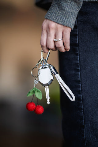 Cherry Felted Bag Charm