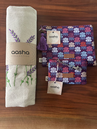Medium Pouch - Purple Rhododendron