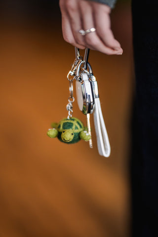 Turtle Felted Bag Charm