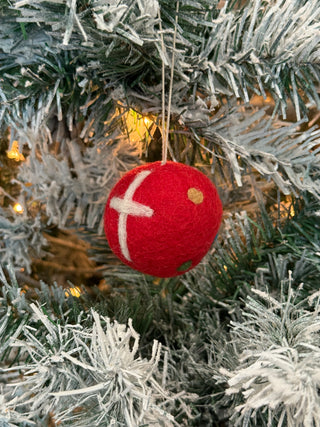 Cross Felted Ball Ornament