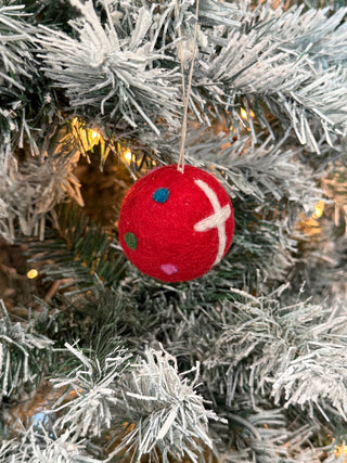 Cross Felted Ball Ornament