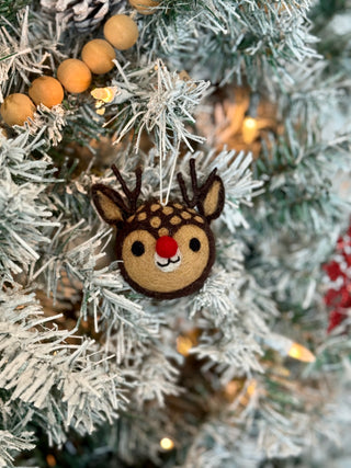 Felt Ornament - Rudolph - Dark Brown