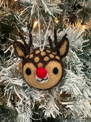 Felt Ornament - Rudolph - Dark Brown