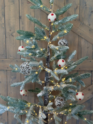 Red Star Felted Ball Ornament