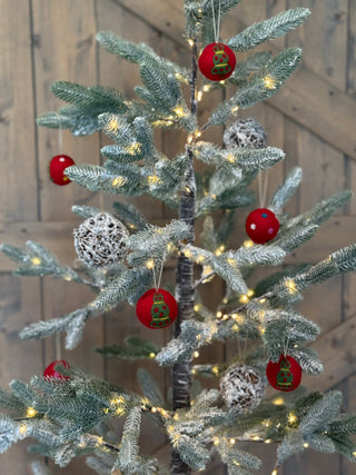 Christmas Tree Felted Ball Ornament