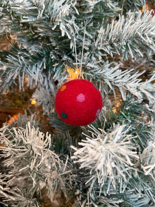 Christmas Tree Felted Ball Ornament